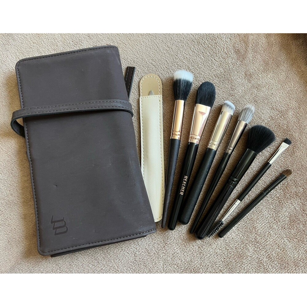 Makeup Brushes Bundle & Roll Storage Portable Bag -  Assorted Brands